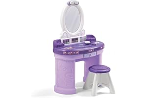 Step2 Pretty & Posh Vanity with Stool | Kids Pretend Play Vanity Set , Purple