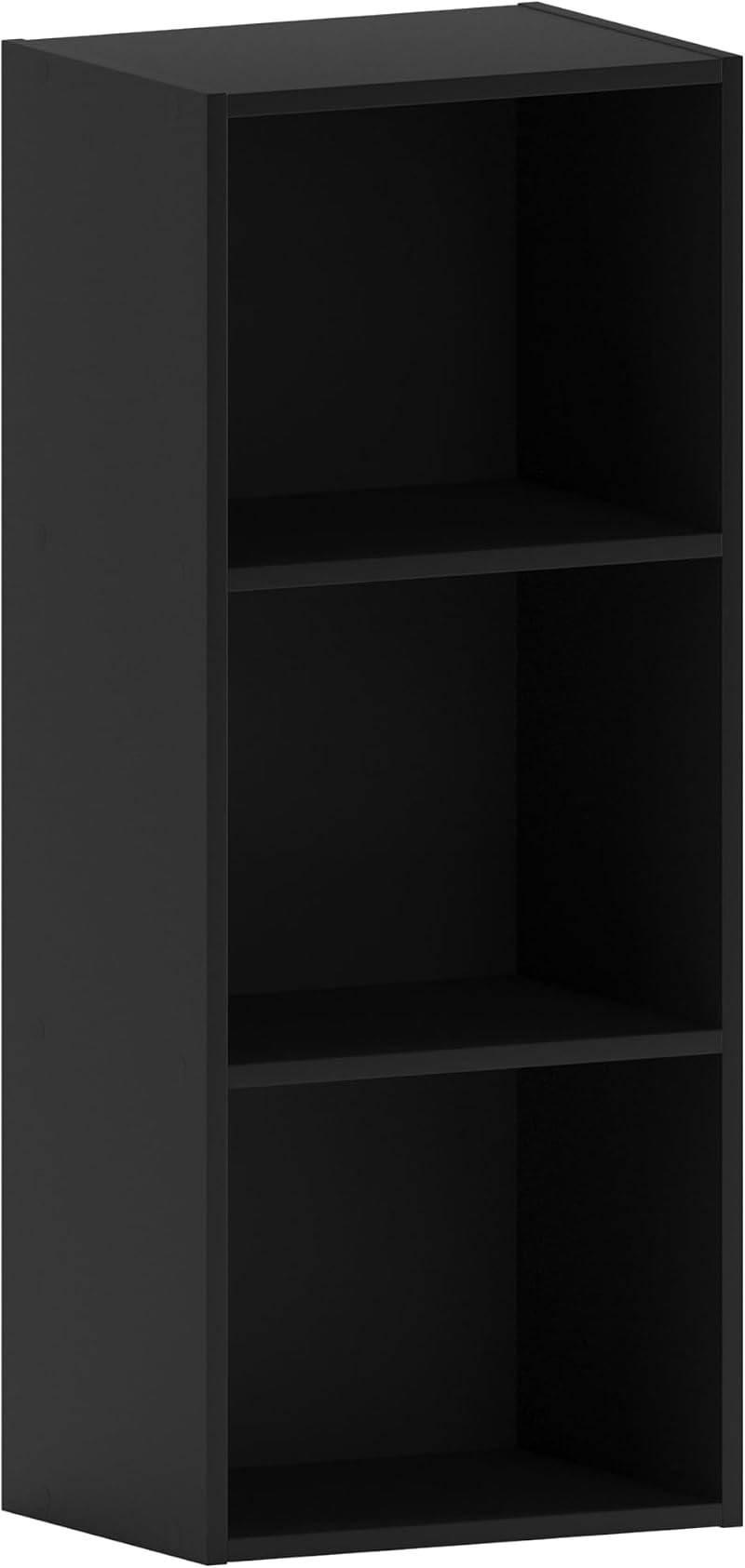 Vida Designs Oxford 3 Tier Cube Bookcase Black Wood Shelves 80cmH 32cmW 24cmD