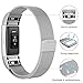 SWEES Metal Bands Compatible Fitbit Charge 2, Stainless Steel Metal Magnetic Replacement Wristband Small & Large (5.5