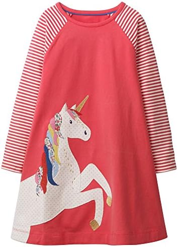 Misshalo Girls Summer Casual Cotton Short Sleeves Printed Dresses