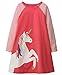 Fiream Girls Crewneck Long Sleeve Dress Christmas Unicorn Gifts for Girls(160Pink,5T/5-6YRS)