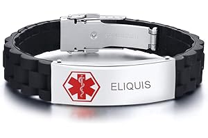 XUANPAI Personalized Engraving Silicone Medical Alert ID Bracelet Emergency Wristband for Men,Adjustable