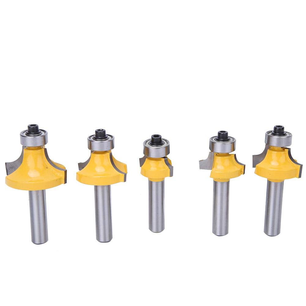 5-tlg Abrundfräser Set 8mm Schaft - Hohlkehlfräser Für Holz