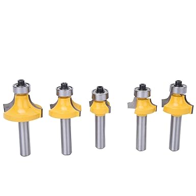 Oberfräser Set, 5 Stücke Abrundfräser Set Rundkantenfräser gesetzt mit