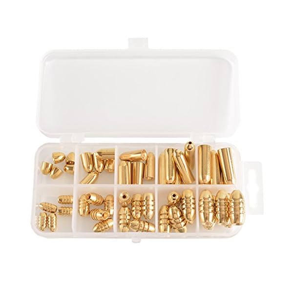 Hanxing-Joint-Bullet-Sinkers-Assorted-Bullet-Weights-Slip-Sinkers-Kit-50-Piece-Kit
