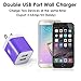USB Wall Charger, BEST4ONE 6-Pack Colors 2.1A/5V Dual Port USB Wall Plug Charging Block Cube for iPhone X 8/7/6S Plus, Samsung, LG, Moto, Android Phone