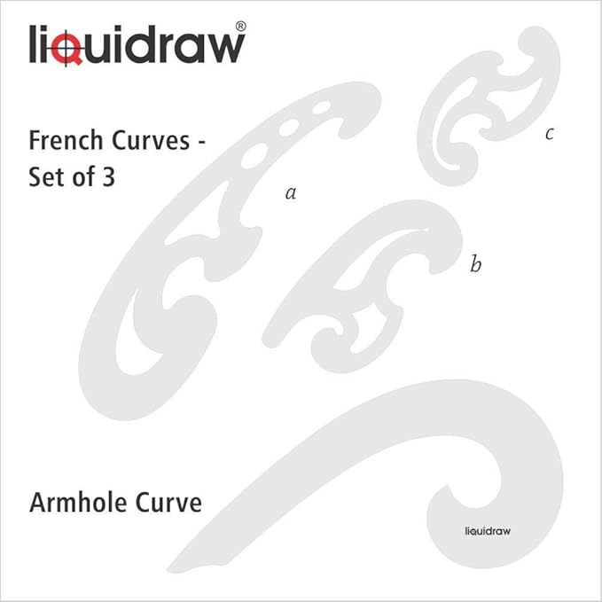 Liquidraw French Curve Set of 4 Rulers Clear Technical Drawing Stencil ...