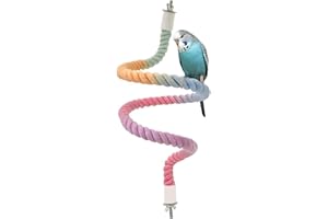 IONPSHG Bird Spiral Hemp Rope Perches Swings and Ladders Bird Toys Bird Cage Stand Accessory Climbing Toy for Parakeet for Me