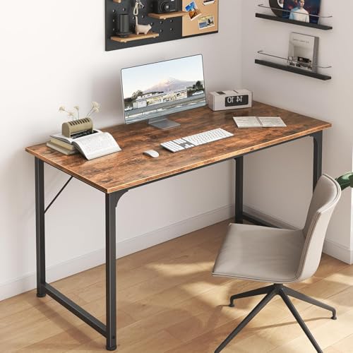 Brown Computer Desk, Gaming Writing Work Table for Home Office Bedroom Study, 120 * 50 * 75Cm