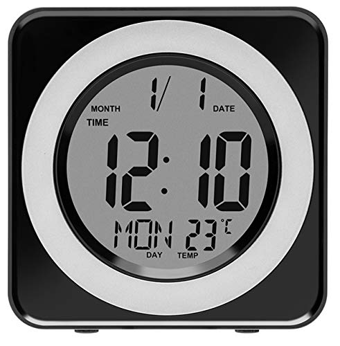 Alarm Clock,Digital LCD Display Portable Modern Alarm Clock with Snooze Time Temperature for Bedroom,Office,Living Room,Travel