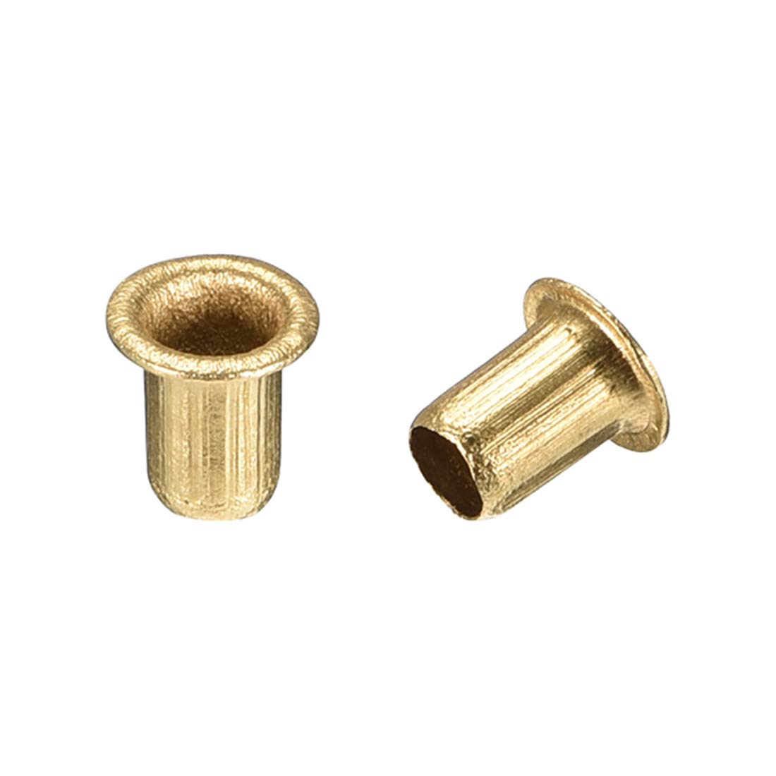 sourcing map Hollow Rivet,4mm x 6mm Through Hole Copper Hollow Rivets Grommets Double-Sided Circuit Board PCB 200Pcs