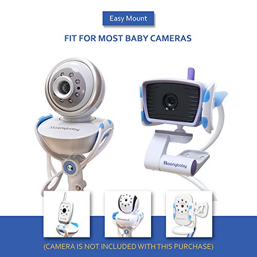 Baby Monitor Mount, Universal Infant Video Monitor Holder by Moonybaby, Baby Camera Shelf, Baby Monitor Stand, Flexible Camera Stand and Bendy Arm for Nursery, Fit for Most Baby Cameras