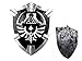 THE Legend of Zelda Real Steel Dark Master Sword and Dark Shield Set Costume Black Link Hylian
