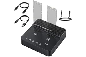 chenyang 2 in 1 M.2 NVME SSD Enclosure,Dual Bay M.2 NVME Dock,USB 3.2 Gen 2X2 20Gbps Clone and Read Support One Cllick Offlin