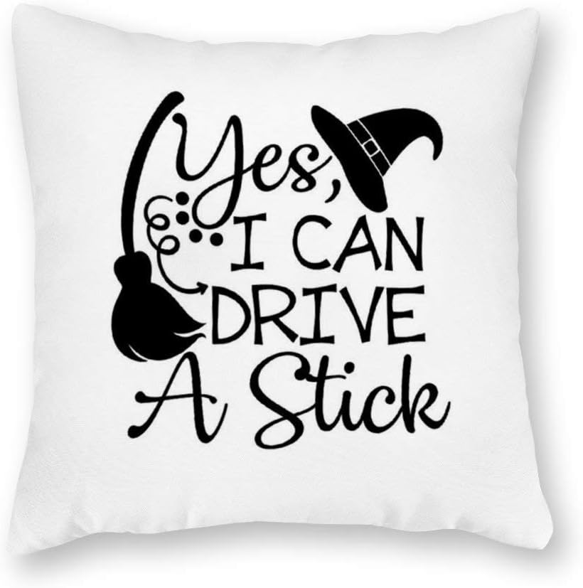 Download Dkisee Decorative Yes I Can Drive A Stick Svg Halloween Svg Witch Square Throw Pillow Cover Canvas Pillow Case Sofa Couch Chair Cushion Cover For Home Decor Amazon Co Uk Kitchen Home