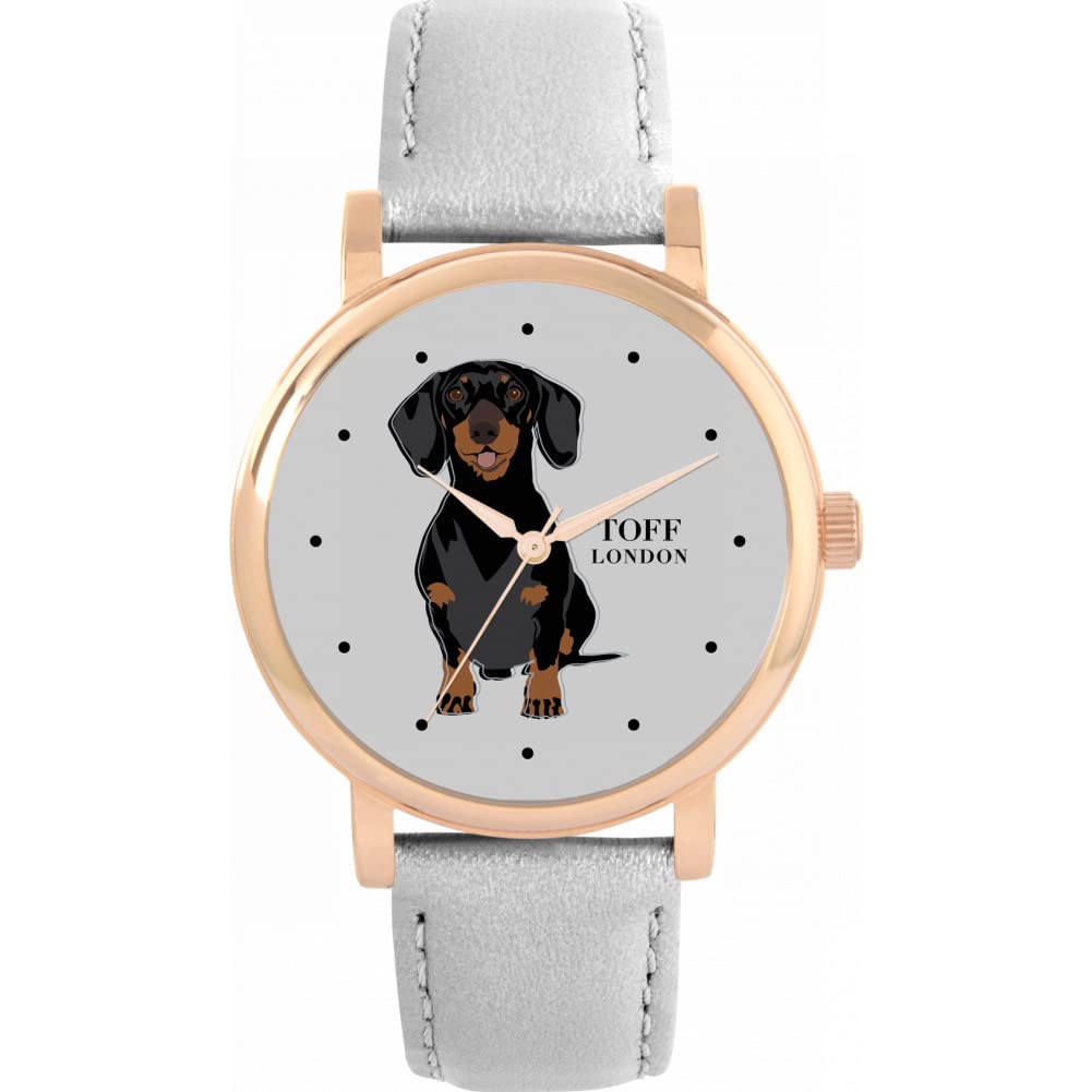 Toff London Ladies Black Dachshund Dog Watch