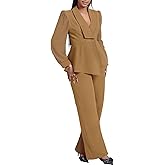Annystore Pant Suits for Women Dressy Mesh Sheer Sleeve Ruffle Blazer Wide Leg Pants Pantsuit Sets Casual Work Outfit