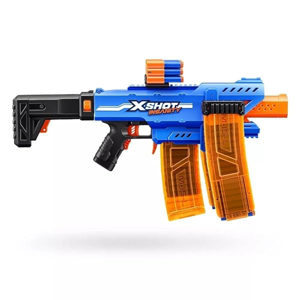ZURU XSHOT INSANITY MOTORISED CLIP BLASTER & 72 DARTS