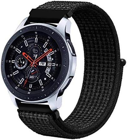 Galaxy Watch 46mm Band, Gear S3 Bands, Wingle 22mm Universal Replacement Strap Quick Release Pin Compatible for TicWatch Pro/Huawei Watch GT Classic Smartwatch- Reflective Black Nylon