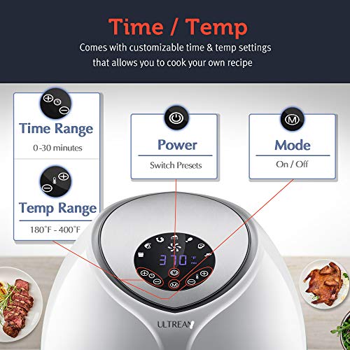 Ultrean Air Fryer 6 Quart, Large Family Size Electric Hot Airfryer XL