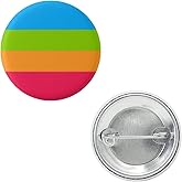 Panromantic Pride Flag Pin 1.5” Round Circle Shape Metal Button Pin Badge Pinback 1.5 inch Pin 38 mm 3.8 cm