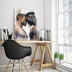 HMLZSJ Nude Muscle Male Torso Portrait Art Gay