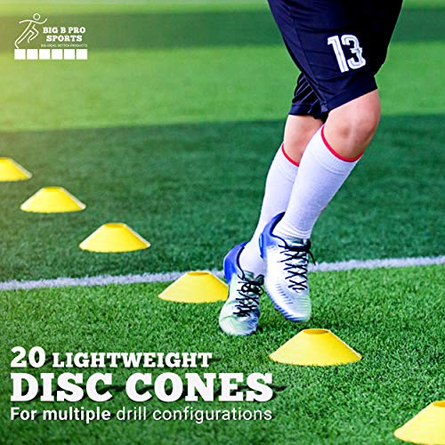 Big-B-Pro-Sports-Speed-Agility-Training-Set-Includes-Ladder-20-Cones-with-Holder-Running-Parachute-Jump-Rope-Resistance-Bands-and-Hurdles-for-Training-Football-Soccer-and-Basketball-Athletes