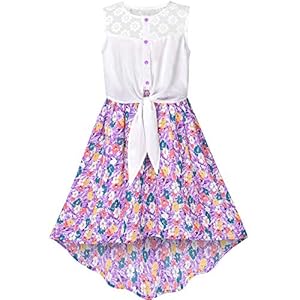 Meisjes Jurk Kant Naar Chiffon Gestreept Zwart Wit Gebonden taille 7-14 jaren
