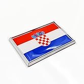 Perdecor Croatia Flag Sticker Emblem Croatian Decal Car Chrome Flags, 2 Pack, 3 x 2 inches