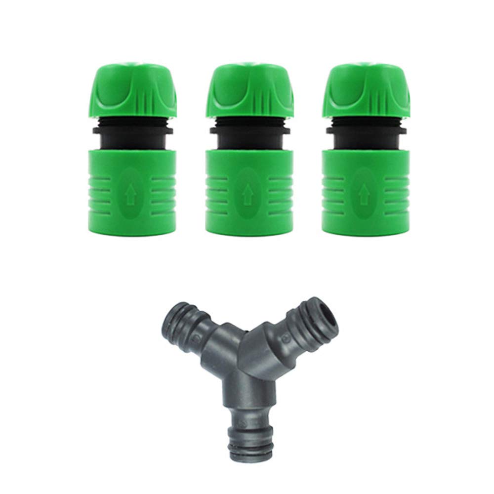 T&F Plastic Garden Hose End Connector for 1/2 Inch Hose Pipe Quick Connector 3 way Y Connector