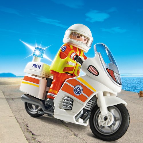 PLAYMOBIL 5544 - Notarzt-Motorrad mit Blinklicht – Bild 3