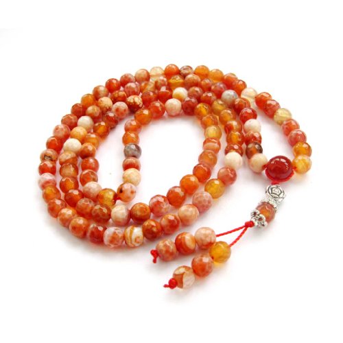 6mm red agate 108 beads buddhist prayer japa mala for m…
