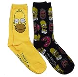 The Simpsons Homer Men's Casual Crew Sock Set Pack of 2