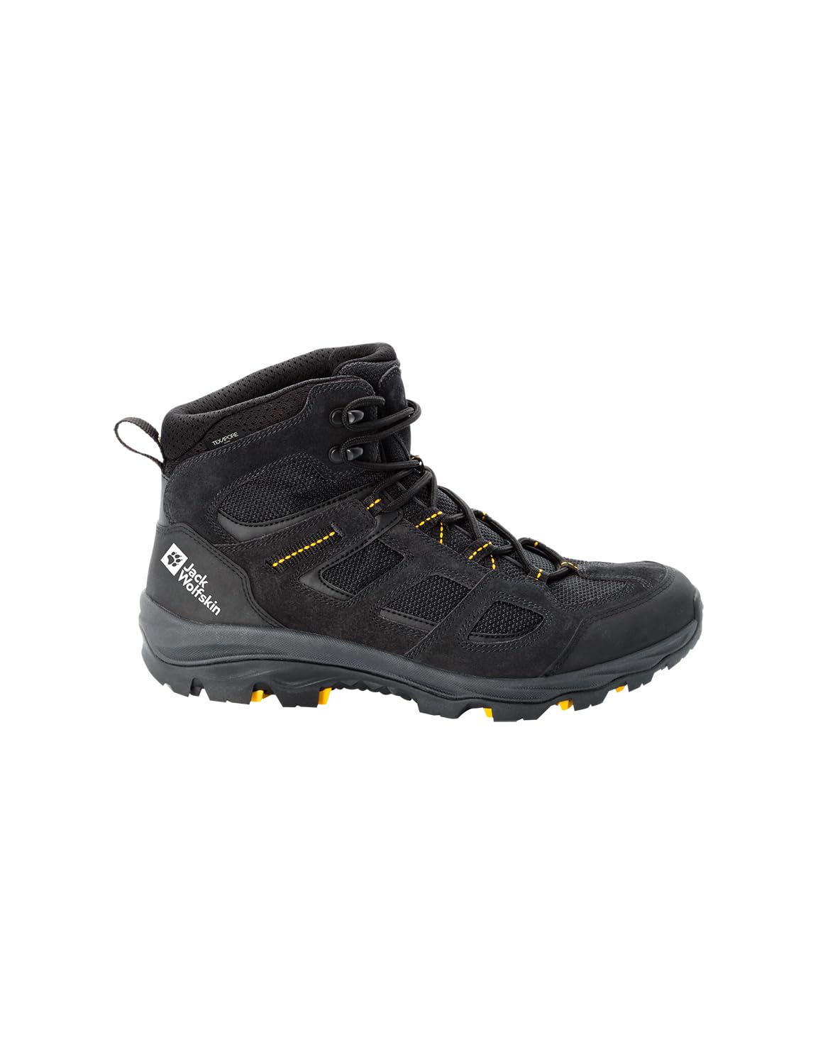 Jack Wolfskin Mens Vojo 3 Texapore Mid M, Negro / Burly Yellow Xt, 10.5