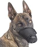 FOMATE Dog Muzzle, Anti Licking Quickly fit Long Snout Gentle mesh mask Mouth Cover for postoperative Recovery Surgery Operation (Large)