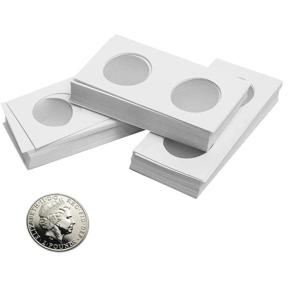 Uncle Paul Coin Flips for Half Dollars,Sterling - 90 Pcs 31.5mm / 1.2 inch Cardboard Holder for US Half Dollar, 2 UK Pounds, 50 UK Pence, 50 CA Cents, 2 CA Dollar CS31315