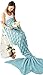 Coroler Mermaid Tail Queen Blanket with Scale Patterns, 70.8-Inch-by-31.5-Inch - Blue