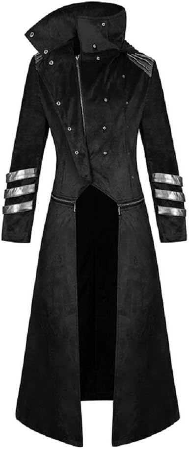 Amazon Co Jp スチーム パンク トレンチコートトップコート コート ロングコート ロングジャケット メンズジャケット ジャケット 男性用 高襟 フード付き オーバーコート 大人 衣装 ゴシック 舞台 コスプレ 貴族 M 黒 服 ファッション小物