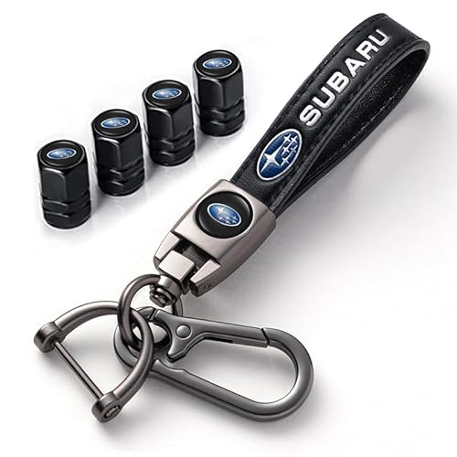 for Subaru Car Tire Valve Caps&Car Key Chain for Subaru BRZ 2015