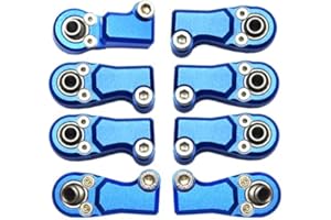 GPM RACING 8pc Set Aluminum Clockwise and Anticlockwise Ball Ends for Original Front Link Bar Axial 1/6 SCX6 4WD AXI150000T1 by GPM (Blue)