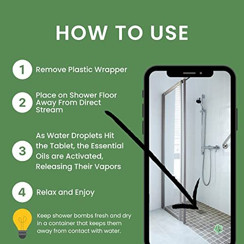 5PC EXTRA STRENGTH “Breathe Easy” Aromatherapy Shower Bombs Natural Headache & Sinus Relief