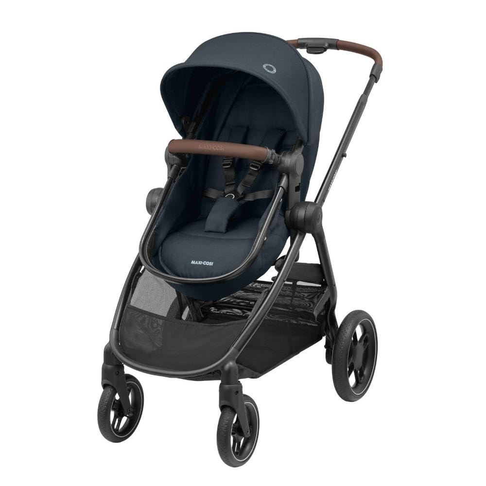 Maxi-Cosi Kombi-Kinderwagen Modell 2-in-1 Zelia³ wendbarer Sitz & Wanne in einem, verstellbarer Schieber, 22 kg - Essential Graphite