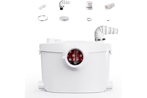 Little Meerkat Macerator Pump | 600w Basement Toilet Pump System For Upflush Toilet, Macerating Pump With AC Vent And 4 Water Inlets Connect Sink, Bathroom, Laundry