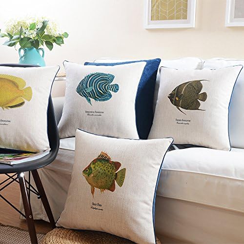 【Bailand】 Set of 4 New American fish house on the pineal style Pillow Cover