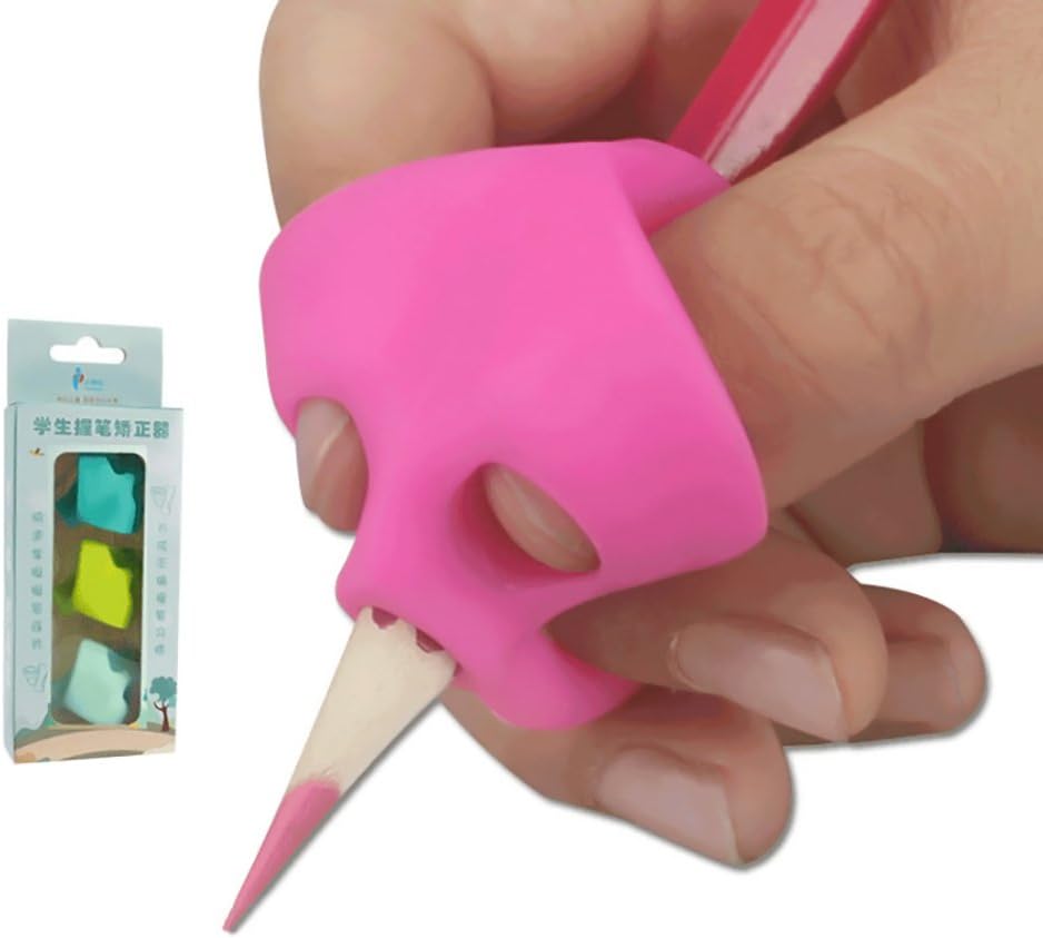 Pueri 3 Pieces Pencil Grips Children Pencil Holder Grips Pen Writing Grip Posture Correction Tool Writing Aids Random Color