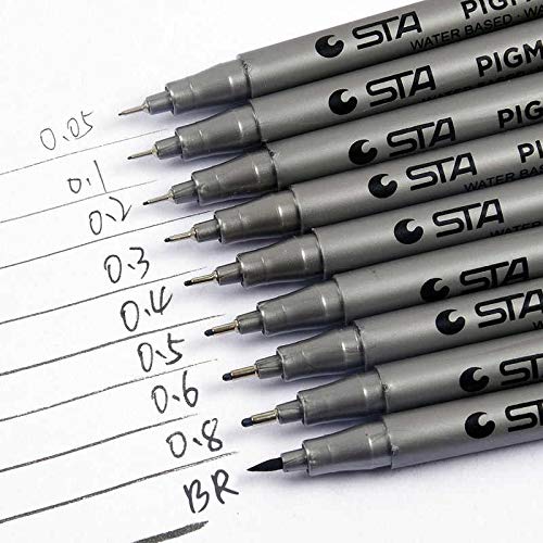 Paaroots Pack Black Fineliner Drawing Pens- Pigment Micro-Line Pen – Anti-Bleed Archival ink – Perfect for Sketching, Anime, Artist Illustration, Drafting, Technical, Office Documents