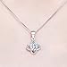 Presentski Diamond Necklace, Chain Length 17.7inches,Sterling Silver Necklace,Clover Necklace for Women