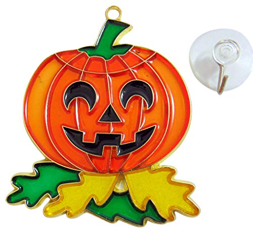 Westman Works Jack-o-Lantern Autumn Halloween Suncatcher Fall Window Ornament Decoration with Suction Cup Gift Boxed, 4 Inch