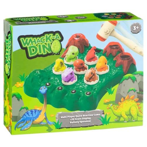 Whack-a-Dino Electronic Arcade Game With LED Score Display and 2 Hammers