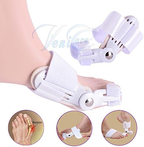 1 Pair/ 2PCS VeniCare Bunion Corrector, Adjustable Bunion Protector Pain Relief Kit, Toe Spacers Alignment Straightener Splint Treat Pain in Hallux Valgus, Tailors Bunion, Big Toe Joint, Hammer Toe